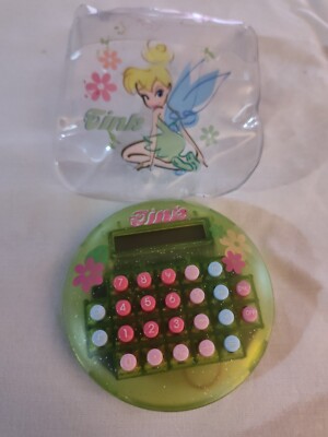 RARE DISNEY/ TINKERBELL (Mini Round Calculator) With Pouch