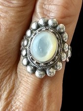 Exceptional Vintage Sterling Silver 925 Moonstone Ring Size 9