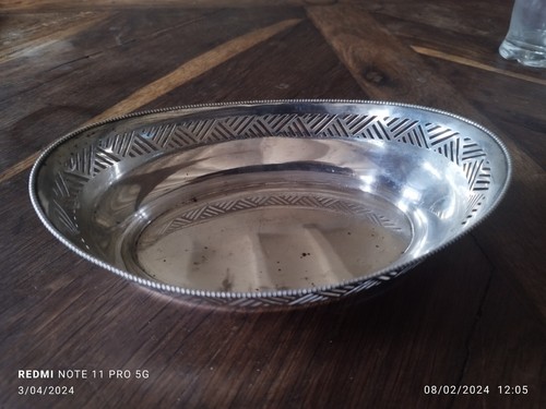 CORBEILLE A PAIN OVALE ART DECO EN ARGENT 900 - Imagen 3 de 14