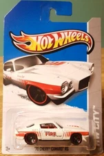Hot Wheels '70 Chevy Camaro RS KOKOMO FIRE Dept White 1:64 HW City 2012 New
