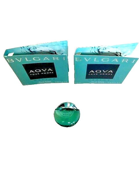 Bvlgari AQVA Pour Homme Marine Eau de Toilette 0,17 OZ y 2 frascos cardados Foto 2 de 4