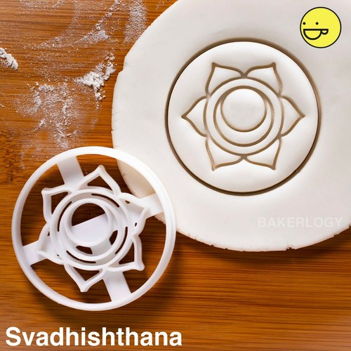 Set of 7 Yoga Chakra cookie cutters | namaste Sahasrara Vishuddha tantra class - Picture 7 of 11