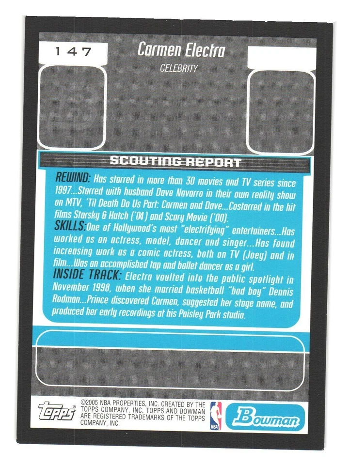 2005-06 BOWMAN DRAFT PICKS AND PROSPECTS Carmen Electra - Bild 2 von 2