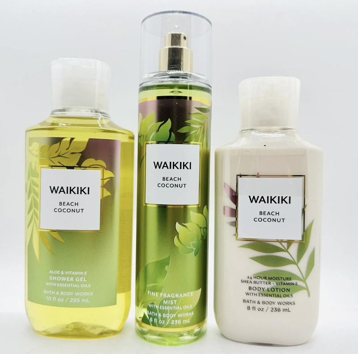 NEW! 3 PCS BATH & BODY WORKS WAIKIKI BEACH COCONUT FRAGRANCE