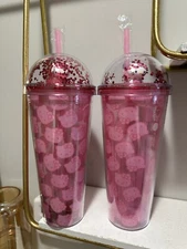 Hello Kitty Glitter Dome Acrylic Travel Cup 22oz Hot Topic Exclusive