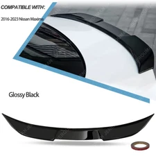Glossy Black Trunk Highkick Wing For 2016-2023 Nissan Maxima Sedan Rear Spoiler