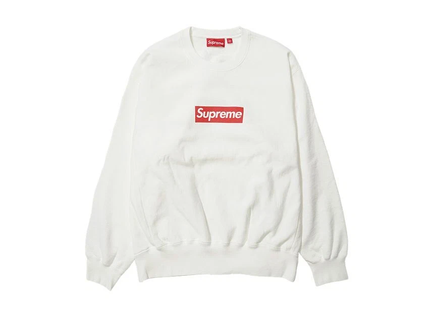 Logo Supreme boîte lavée col rond blanc