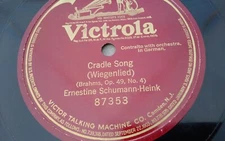 Ernestine Schumann-Heink 78rpm Single 10-inch Victrola #87353 Cradle Song
