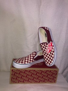 vans rumba red slip on