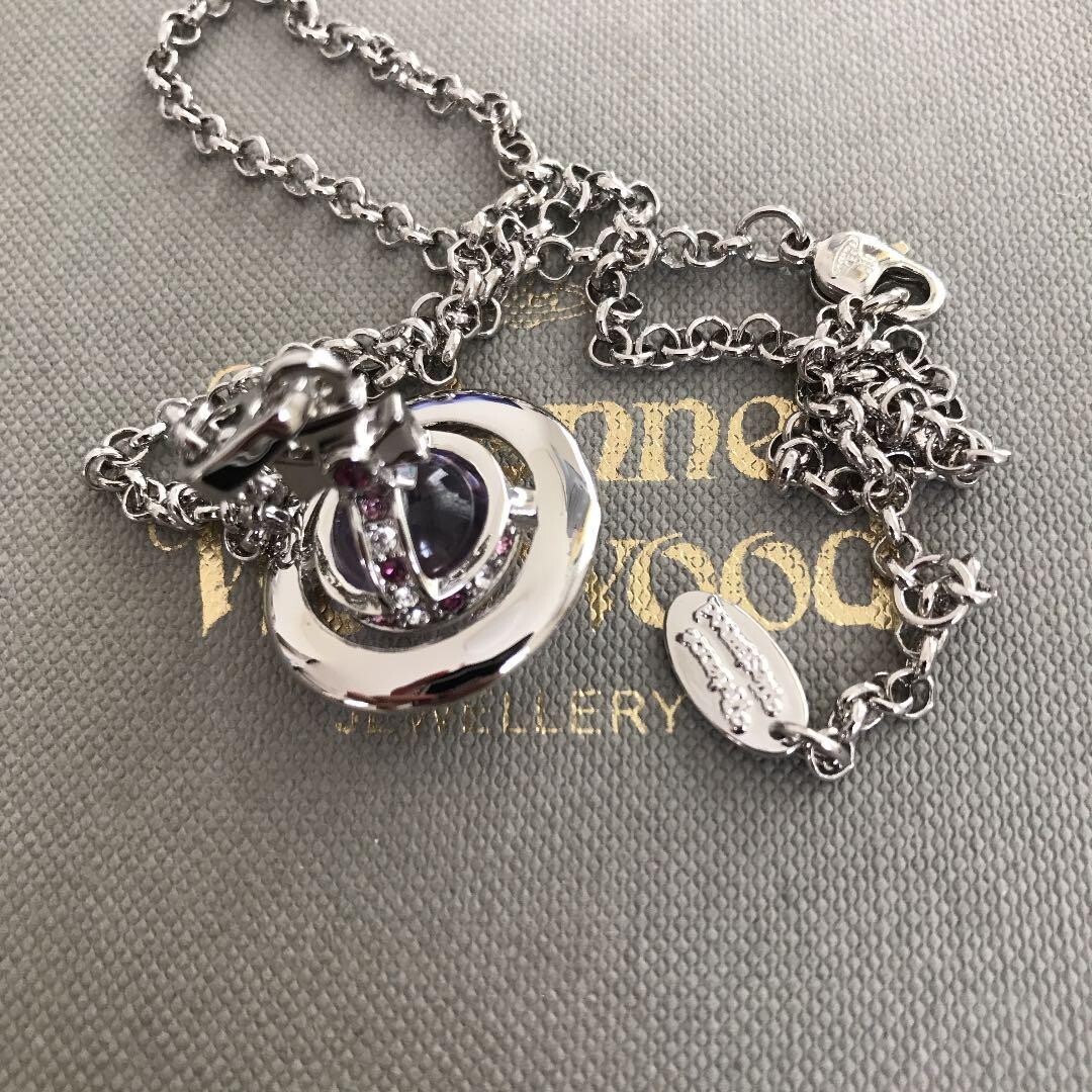 Vivienne Westwood Tiny Orb Necklace Rhinestone Purple silver Vivienne Westwood Tiny Orb Necklace Rhinestone Purple silver
