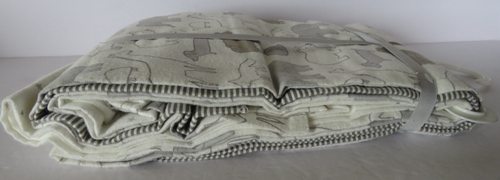 Carters Baby Receiving Blankets 4-Pack Gray Stripes Safari Farm Animals Gift - Picture 8 of 8