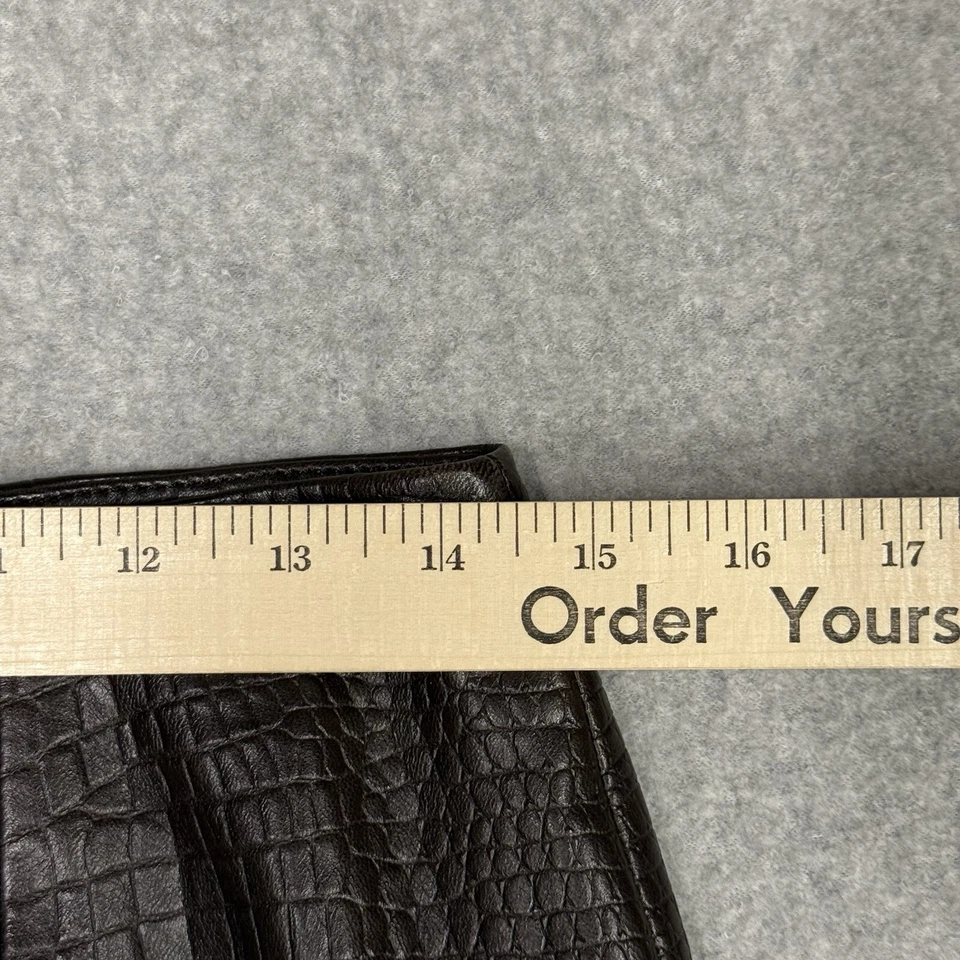 Falda de Cuero Anne Klein II Talla 8 Marrón Patrón Caimán Forrada Foto 4 de 4