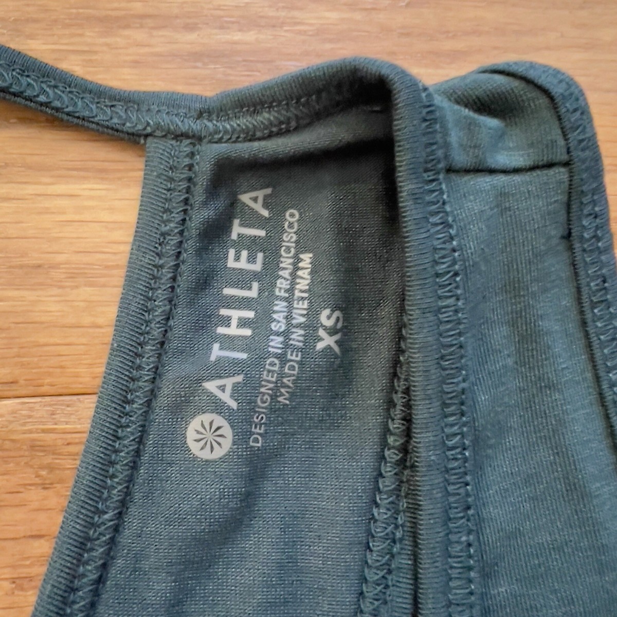 Athleta Tank Top Size XS Essence Tie Back Dark Jade Green View 3