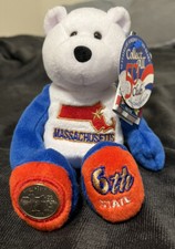 Limited Treasures Coin Bear, Massachusetts , 50 Club, New with Tag