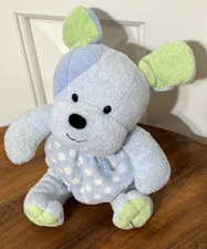 Carters Prestige Toy 9" Green Blue Puppy Dog Plush