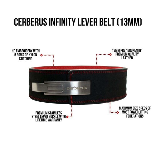 CERBERUS Cintura a leva infinita resistenza (13 mm) - Pelle premium fino a 7XL dimensioni - Foto 6 di 17