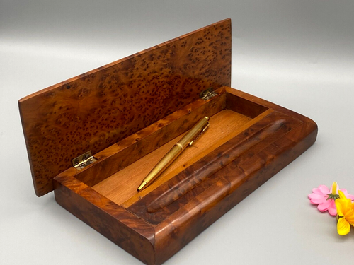 Vintage Pen Desk Holder and Parker Pencil Gold Wooden Organiser - Picture 3 of 15