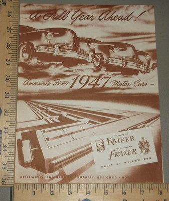 #ad 1947 Kaiser Frazer Sales Folder Brochure $8.99