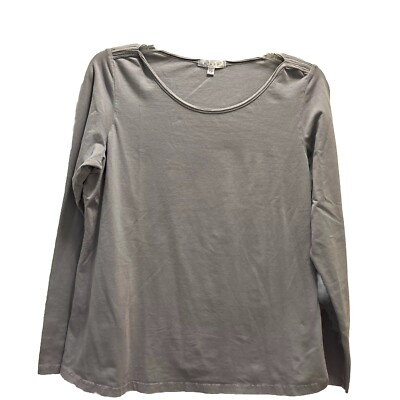 #ad Kleen Womens Med Shirt Soft Long Sleeve Light Gray Stretch Shirt W Fancy Neck $15.99