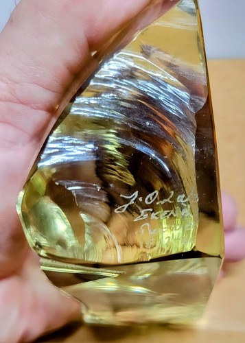 Ekenas John Orwar Lake Engraved Crystal Art Glass Paperweight Fairytale Princess - Picture 4 of 12