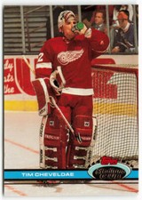 1991 Tim Cheveldae Topps Stadium Club - Detroit Red Wings