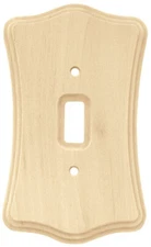 (5 Pack) Wood Scalloped Single Switch Plate - Unfinished (64641)