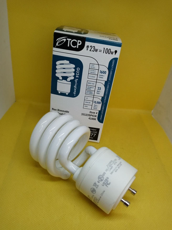 TCP 33123SP41K 23W GU24 4100K Spiral Twist Lock Base CFL Light Bulb 100W Equal - Image 2 of 4