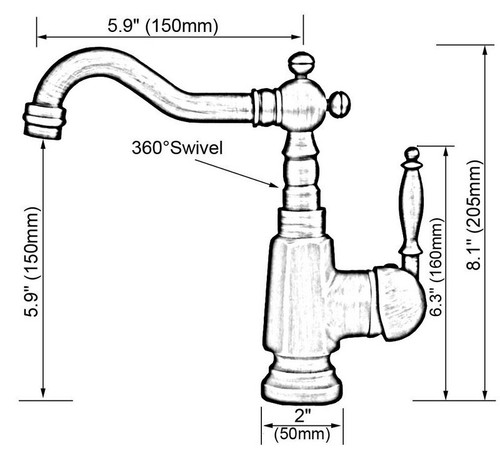 Luxury Golden Bathroom Kitchen Sink Faucet Deck Mount Vanity Sink Mixer Taps - Picture 4 of 6