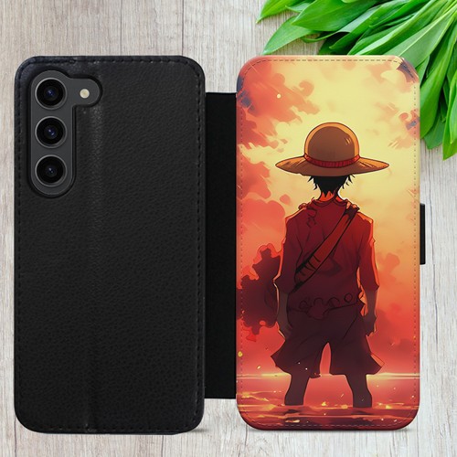 ONE PIECE LUFFY FLIP CASE FOR IPHONE SAMSUNG HUAWEI MANGA WALLET PHONE COVER - Picture 35 of 36