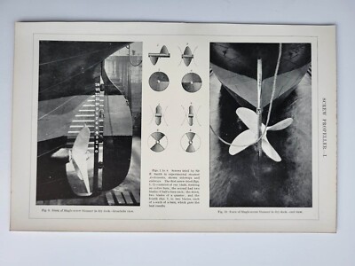 Old Vintage Antique Print 1901 Screw Propeller Single Dry Dock