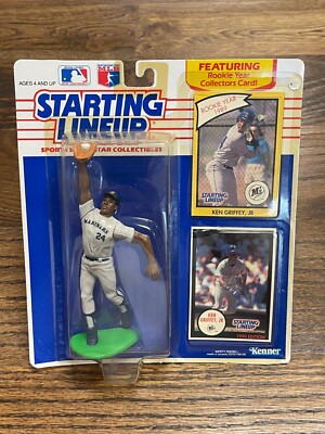 (2) 1990 Ken Griffey Jr Starting Lineup with Card & 1989 Rookie Year Card Sealed