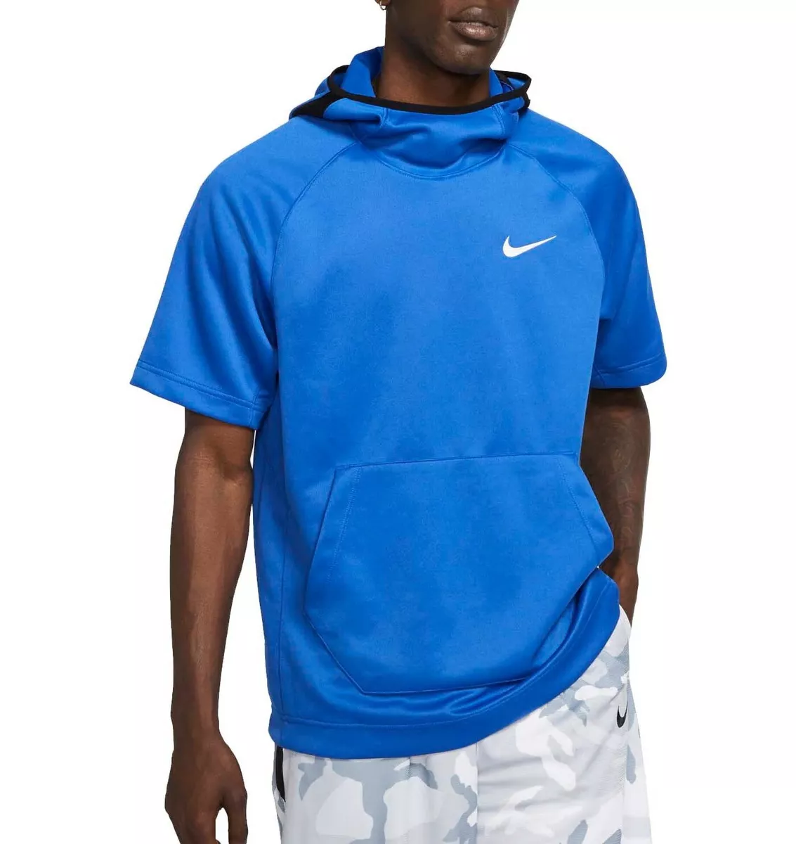 NIKE Men's Dri-Fit Spotlight Short Sleeve Basketball Hoodie NWT Blue  SIZE: SMALL