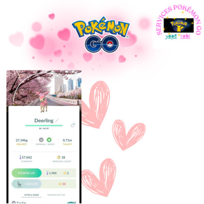 Pokémon go  Shiny Deerling Spring Blossom background-Mini P T C