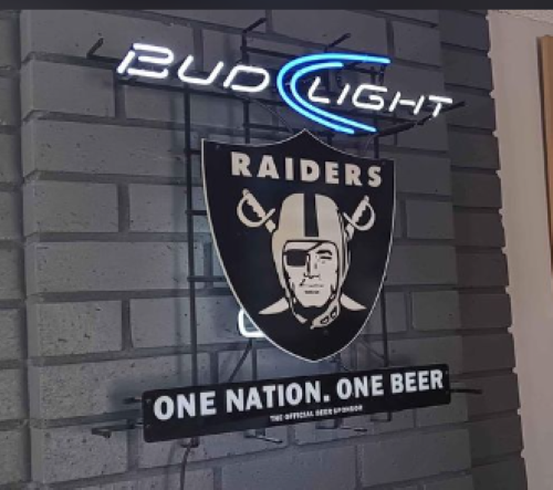 Las Vegas Raiders Logo and Miller Lite Beer Neon Signs Light