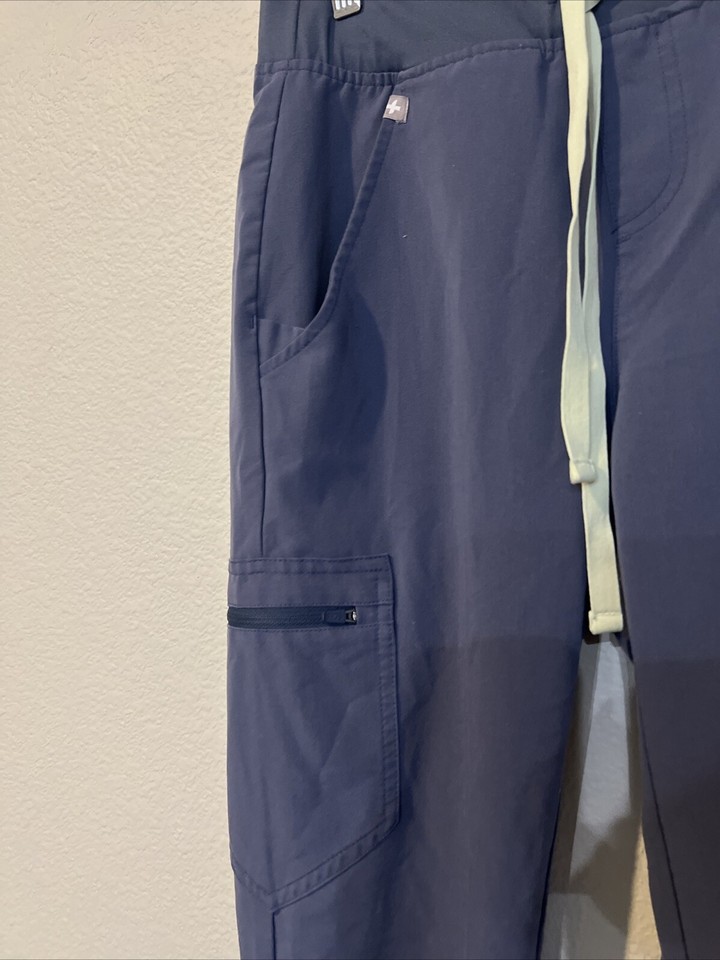 FIGS Women's JoggerScb Pants SIZE X SMALL/TALL DARK GRAY/BLU 31.5