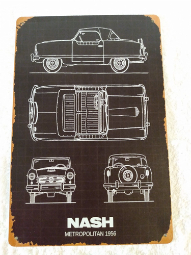 1956 Nash Metropolitan Metal Sign 12 x 8 Inches - Picture 2 of 3
