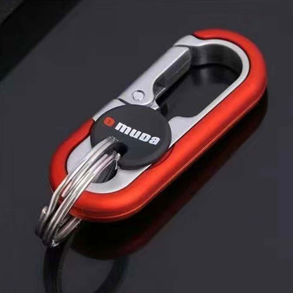 Men Belt Clip Ring Holder Detachable Stainless Steel Leather Key Chain Keyring eBay