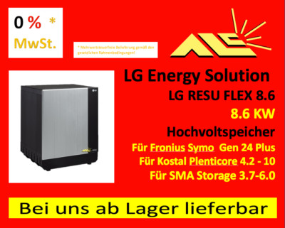 LG RESU FLEX 8.6 Hochvoltspeicher - LG Energy Solution - RECHNUNG mit 0% MwSt.