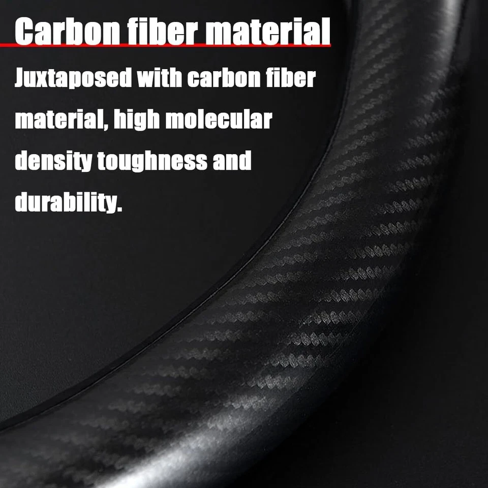 Black 15" Diameter Car Auto Steering Wheel Cover Deluxe Leather For VOLKSWAGEN - Image 4 of 4