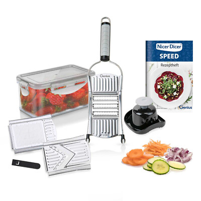 Genius Nicer Dicer Speed Set 9-teilig Multihobel Gurkenhobel V-Hobel Hobel