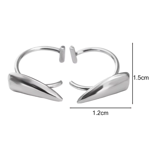 Stainless Steel Sharp Fangs Lip Rings Punk Fashion Jewelry 19-7 - Picture 6 of 6