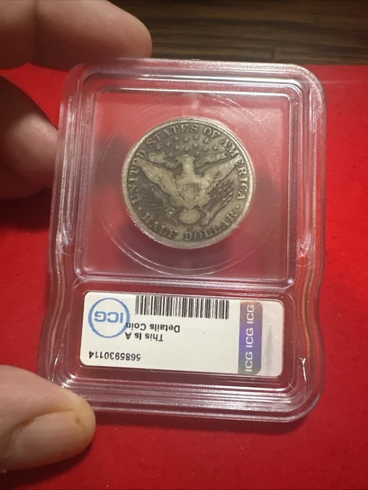 1914 S Barber Half Dollar  ICG-G Quality 90% Silver Slabbed Details  - Image 2 of 4