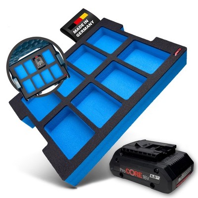 Bosch 8x Akkus ProCore 18V 4.0Ah Schaumeinlage L-Boxx 102, 136 passgenau APTEX