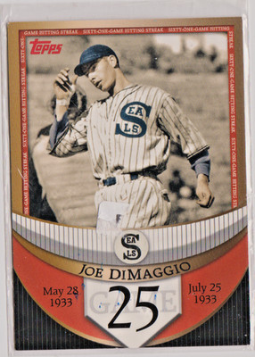 Joe DiMaggio SEALS OF 2007 Topps STREAK BEFORE THE STREAK Card # JDSF25 EXMT
