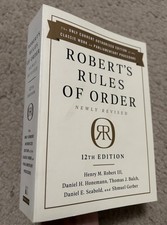 Robert's Rules of Order Newly Revised 12th Daniel E Seabold Henry M Robert III