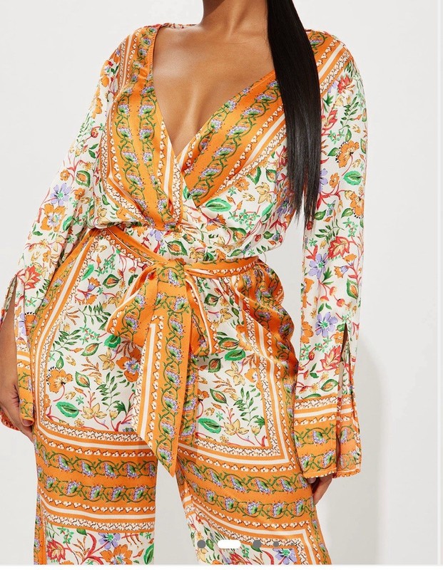 Sexy Floral Orange Women's Jumpsuit NWT orig $79