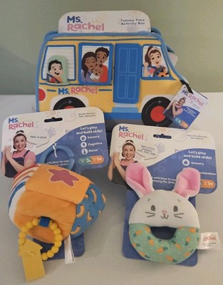 Ms Rachel Baby Toddler Toys  TummyTime Bus Herbie Sensory Toy Bunnies Rattle NEW