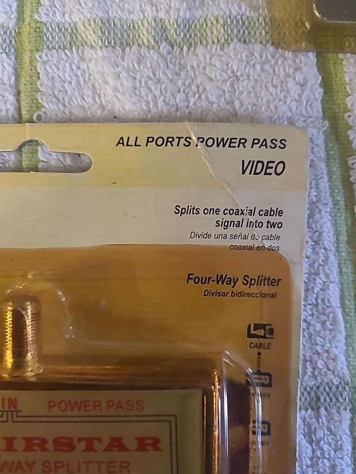 DIVISOR DE 4 VÍAS AIRSTAR. 900-2150 MHZ. NUEVO STOCK ANTIGUO SIN ABRIR Foto 2 de 4