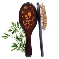 Brown Bamboo Bristle Hair Brush - Wooden Paddle for brown rose