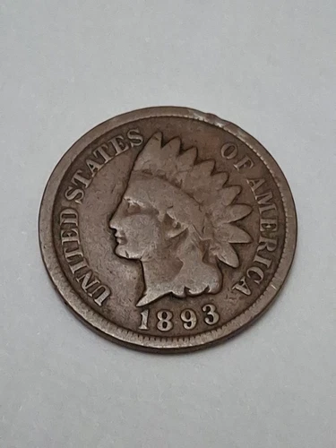 1893  Indian Head Cent Penny Circulated But Nice  US Type Coin Collectable IH226